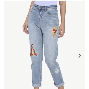 Disney Winnie The Pooh Embroidered Mom Jeans